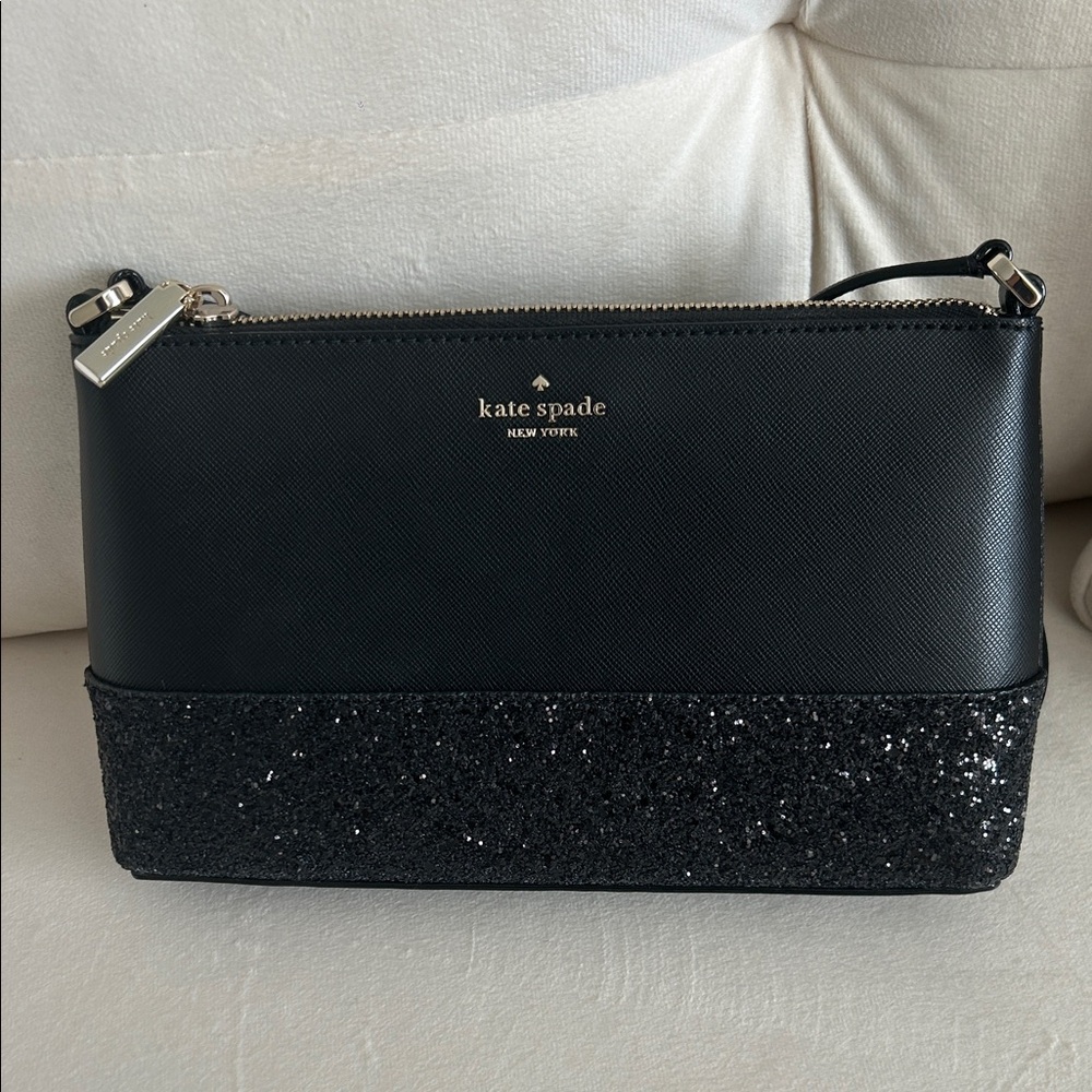 Kate Spade Black and Glitter Crossbody Bag